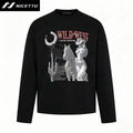 NICETTU Bieber blockbuster printed long-sleeved loose